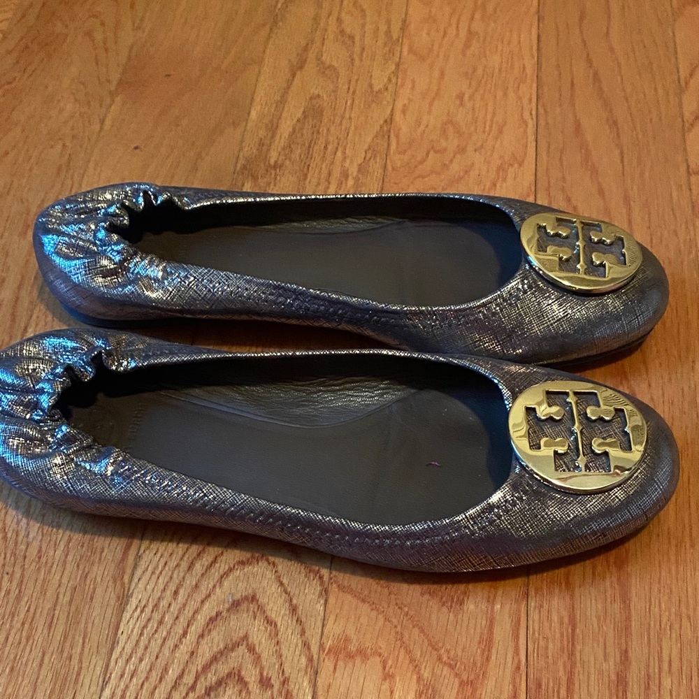 Tory Burch Metallic Ballet Flats